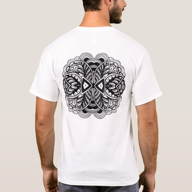 Geometric Zen Mandala Art T-Shirt  (Rückseite)