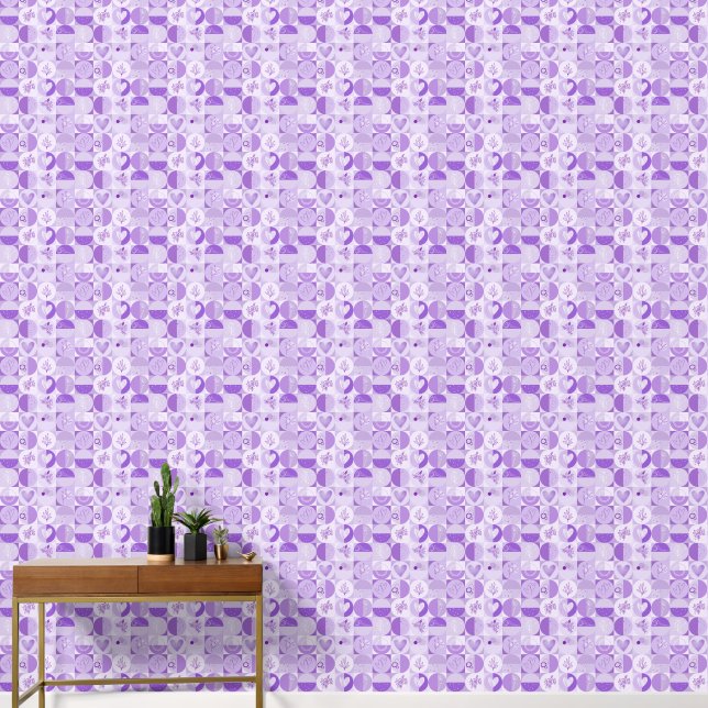 geometrical abstract patterns in lavender tones tapete (Hausflur)