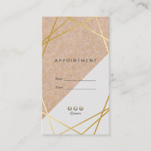 GeometricGoldKraftPrintGray-Ernennung Vertikal Visitenkarte