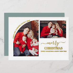 Geometrie 2 Foto Modernes Minimalistisches Weihnac Folien Feiertagskarte