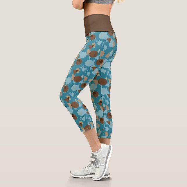 Geometrie Angesagt Modernes Abstraktes 50er Kunstm Capri Leggings (Links)