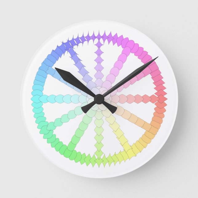 Geometrie der Evolution Polygon Runde Wanduhr (Vorderseite)