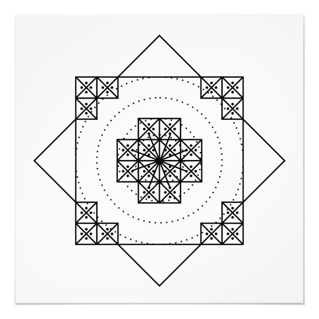 Geometrie der Geogliph-Symbole der Nazca mandala p Fotodruck (Vorne)
