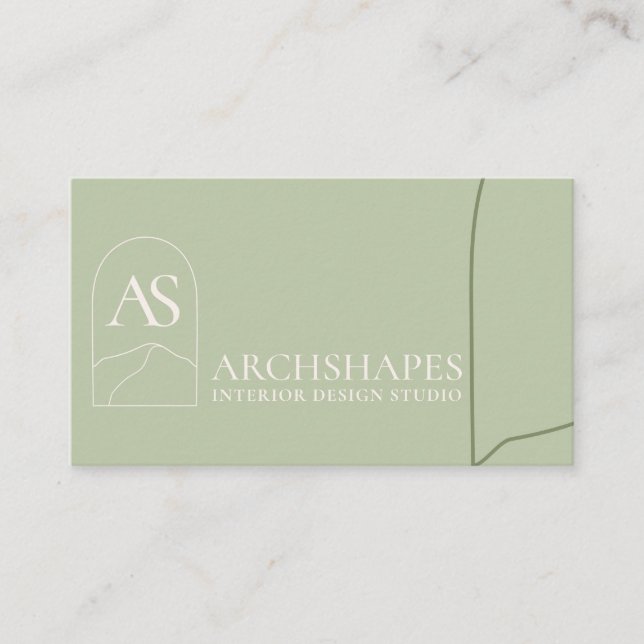 Geometrie der grünen Architektur Innendesign Visitenkarte (Vorderseite)