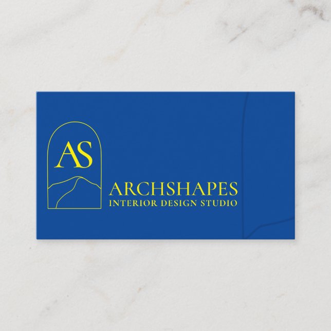 Geometrie der Navy Yellow Architecture Visitenkarte (Vorderseite)