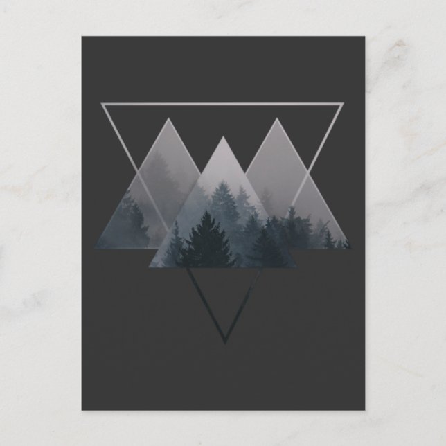Geometrie Dreiecke Misty Fores Postkarte (Vorderseite)