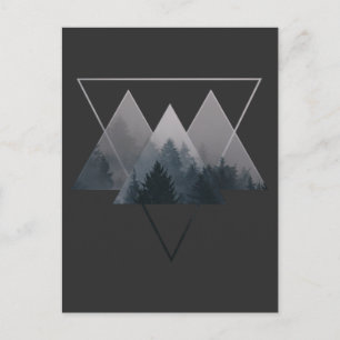 Geometrie Dreiecke Misty Forest Postkarte
