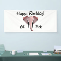 Geometrie Elephant Head Birthday Age and Name