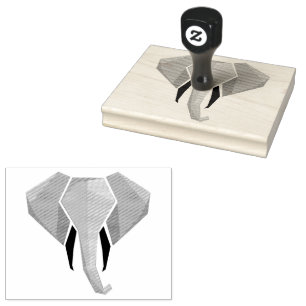Geometrie Elephant Head Gummistempel
