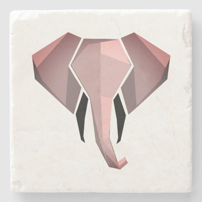 Geometrie Elephant Head Steinuntersetzer (Vorderseite)