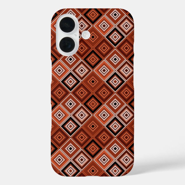 Geometrie ethnisches Patchwork braun orange  Case-Mate iPhone Hülle (Rückseite)