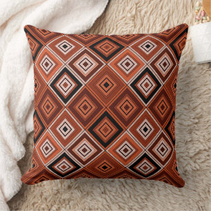 Geometrie Ethno-Patchwork braun orange  Kissen