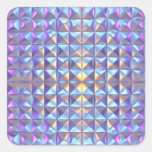 Geometrie für Gold, Blau und Lila Irideszierung 2 Quadratischer Aufkleber