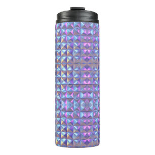 Geometrie für Gold, Blau und Lila Irideszierung 2 Thermosbecher