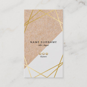 Geometrie Gold Kraft Print Lt Pastel Gray Vertical Visitenkarte