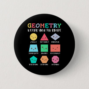 Geometrie hält fit, geometrische Formen Button