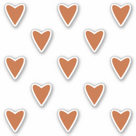 Geometrie in der Liebe - Ockerherzen in Rot - maßg Aufkleber