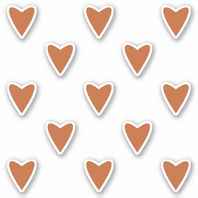 Geometrie in der Liebe - Ockerherzen in Rot - maßg Aufkleber (Vorderseite)