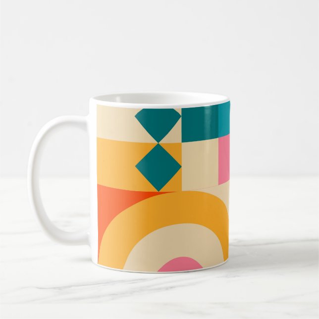 Geometrie-Minimalistisch: Vintages Illustrationspa Kaffeetasse (Links)