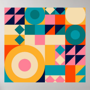 Geometrie-Minimalistisch: Vintages Illustrationspa Poster