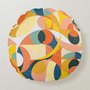 Geometrie-minimalistisches Kunstmuster mit einfach Rundes Kissen