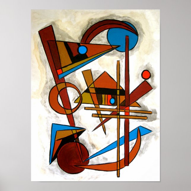 Geometrie - Moderne Bauhaus Geometrische Kunst Poster (Vorne)
