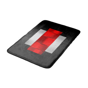 Geometrie moderner roter grauer silberner badematte