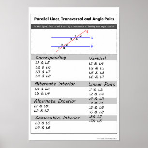 Geometrie-Poster: Parallellinien und Linearpaare Poster