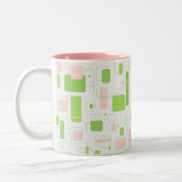 Geometrie Retro Mitteljahrhundert Moderne Zweifarbige Tasse