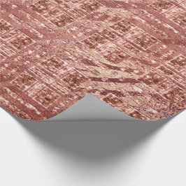 Geometrie Rose Gold Kupfer Peach Glitzer Zebra Geschenkpapier