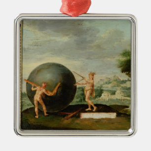 Geometrie Silbernes Ornament