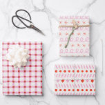Geometrie Simple Red White Pink Gingham Christmas Geschenkpapier Set<br><div class="desc">Rot und Rosa Geschenkpackung - perfekt für ein trendiges Weihnachtsfest</div>