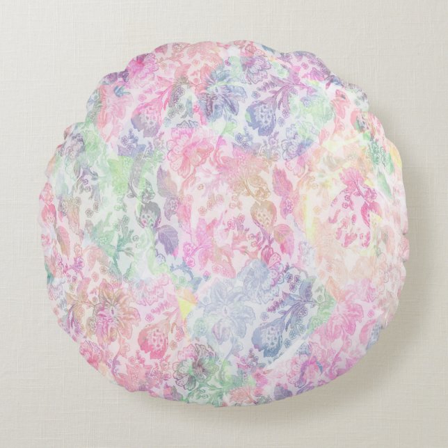 Geometrie-Textur klassisches modernes Muster Rundes Kissen (Vorderseite)