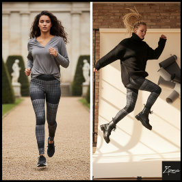 Geometrie und Kontrast. Dieses Schwarz-Weiß Leggings