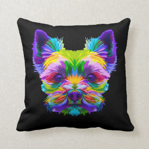 Geometrie Yorkshire Terrier Yorkie Art Animal Lieb Kissen