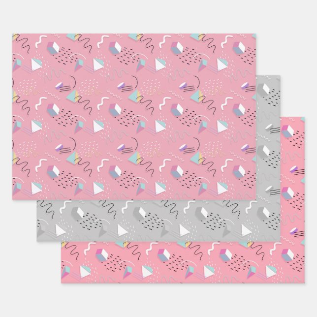 Geometrien und Squiggles der 90er Jahre Geschenkpapier Set (Set)