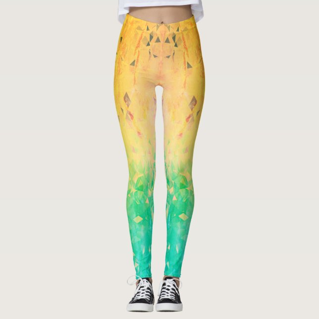 Geometrien - Zitronen Limon Leggings (Vorderseite)