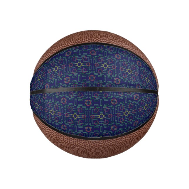 Geometrisblau Mini Basketball (Vorderseite)