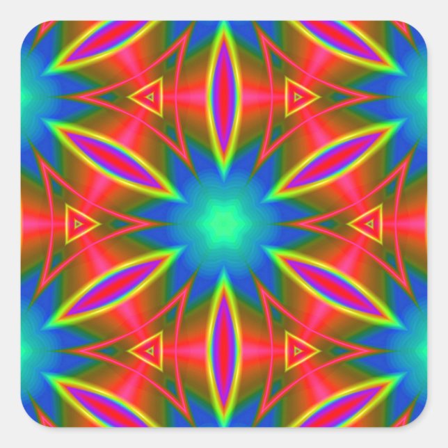 Geometrisch 160614 (01) quadratischer aufkleber (Vorderseite)