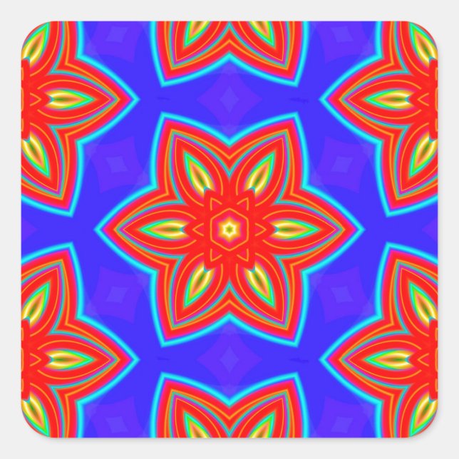 Geometrisch 160614 (05) quadratischer aufkleber (Vorderseite)