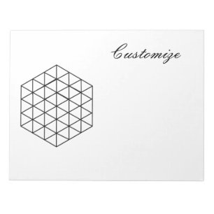Geometrisch 3-D Cube Thunder_Cove Notizblock