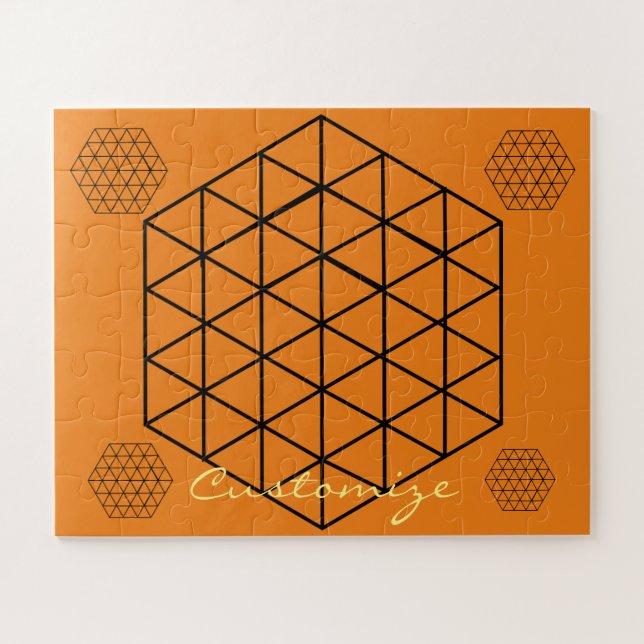 Geometrisch 3-D Cube Thunder_Cove Puzzle (Horizontal)