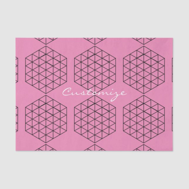 Geometrisch 3-D Cube Thunder_Cove Seidenpapier (Vorderseite)