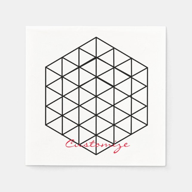 Geometrisch 3-D Cube Thunder_Cove Serviette (Vorderseite)