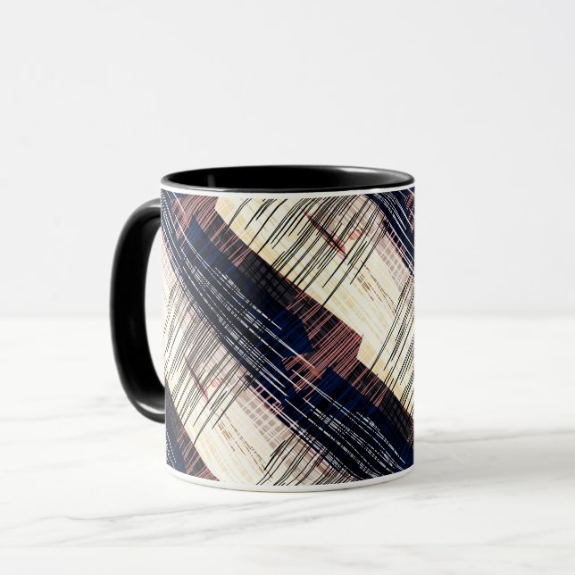 Geometrisch abstrakt gestreift tasse (Vorderseite Links)