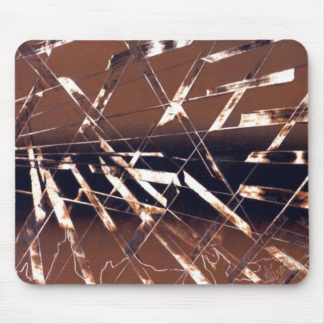 Geometrisch Abstrakt in braun und schwarz Mousepad (Vorne)