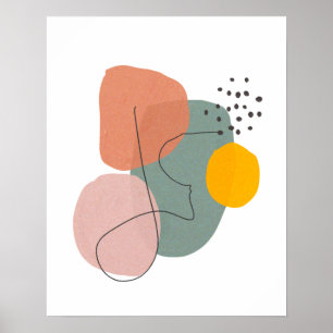 Geometrisch, abstrakt, minimal, modern, pastellfar poster