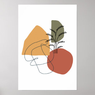 Geometrisch, abstrakt, minimal, modern, pastellfar poster