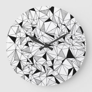 Geometrisch Abstrakt: Polygonaler Hintergrund Art. Große Wanduhr
