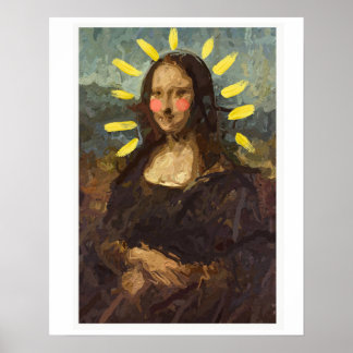 Geometrisch, abstrakt, portrait, mona lisa poster